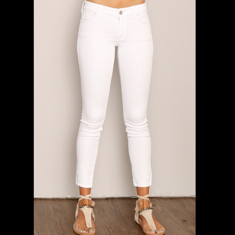 JACOB DAVIS Uma Ankle Skinny Jean White Stretch Size 26